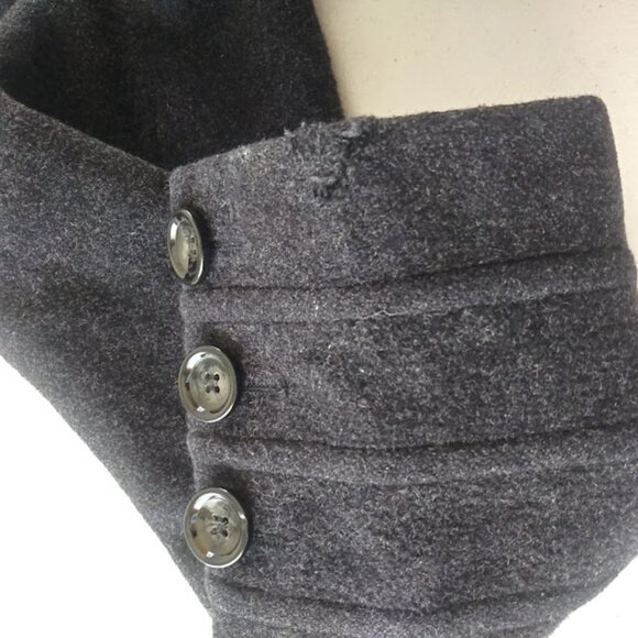 St. John's Bay women's size L black cashmere blend pea coat - Picture 15 of 16